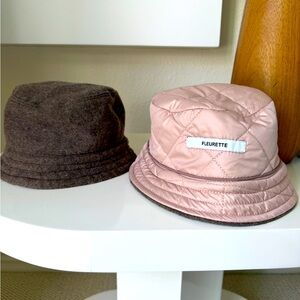 NWOT Fleurette Reversible Bucket Hat Set